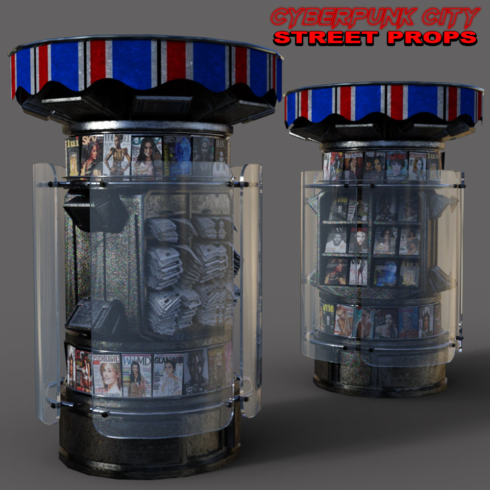 Cyberpunk City STREET PROPS for DS Iray by N/A