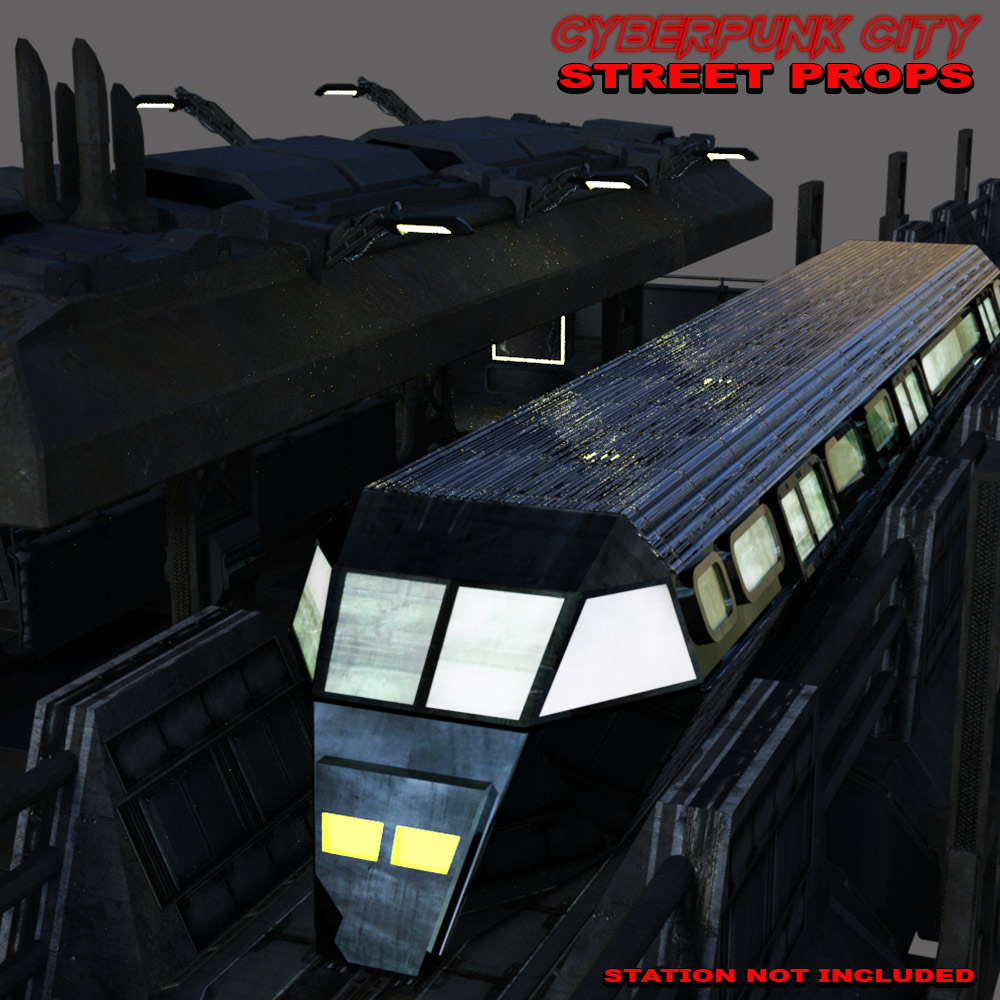 Cyberpunk City STREET PROPS for DS Iray by N/A