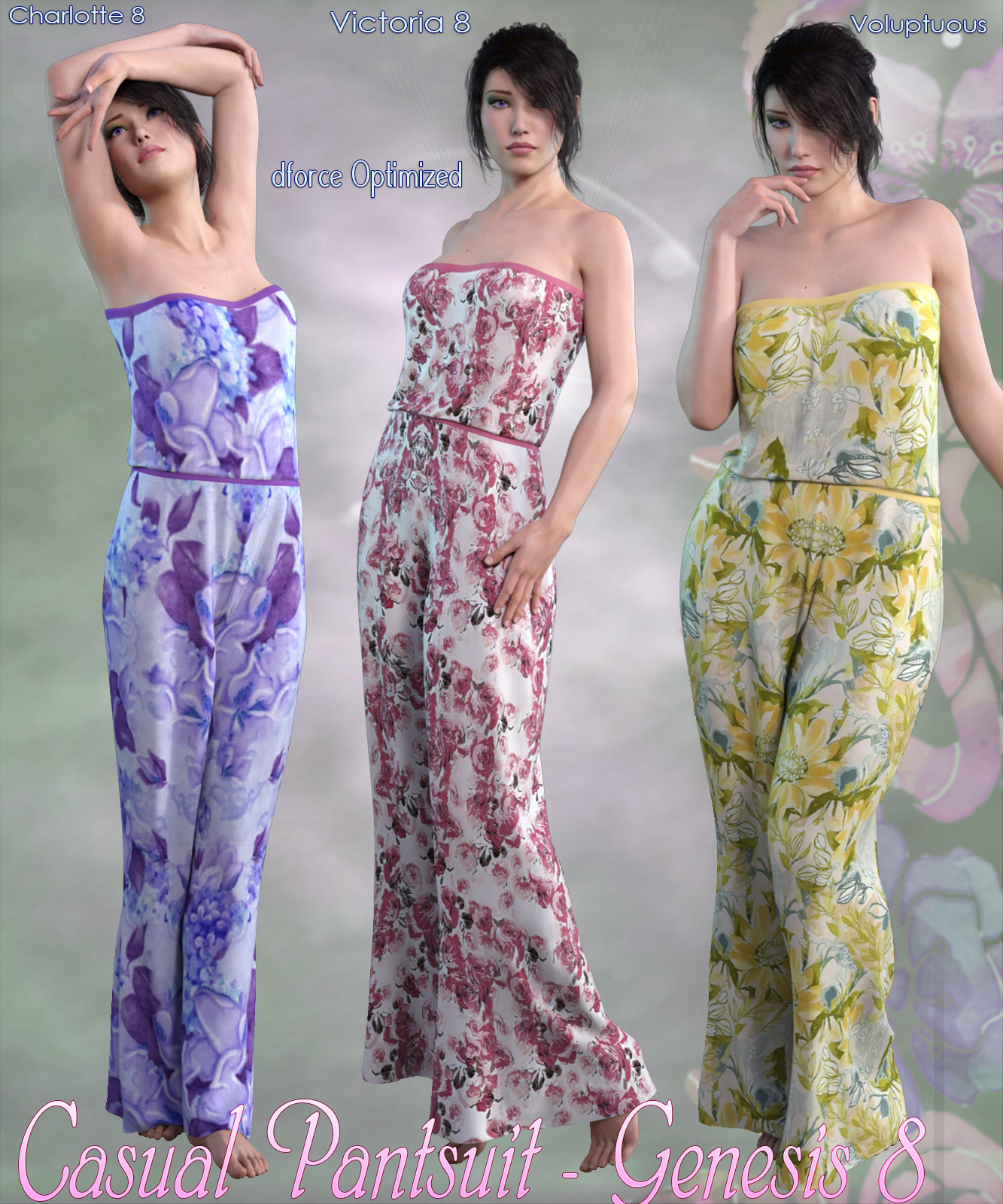 dForce Casual Pantsuit - Genesis 8 by N/A