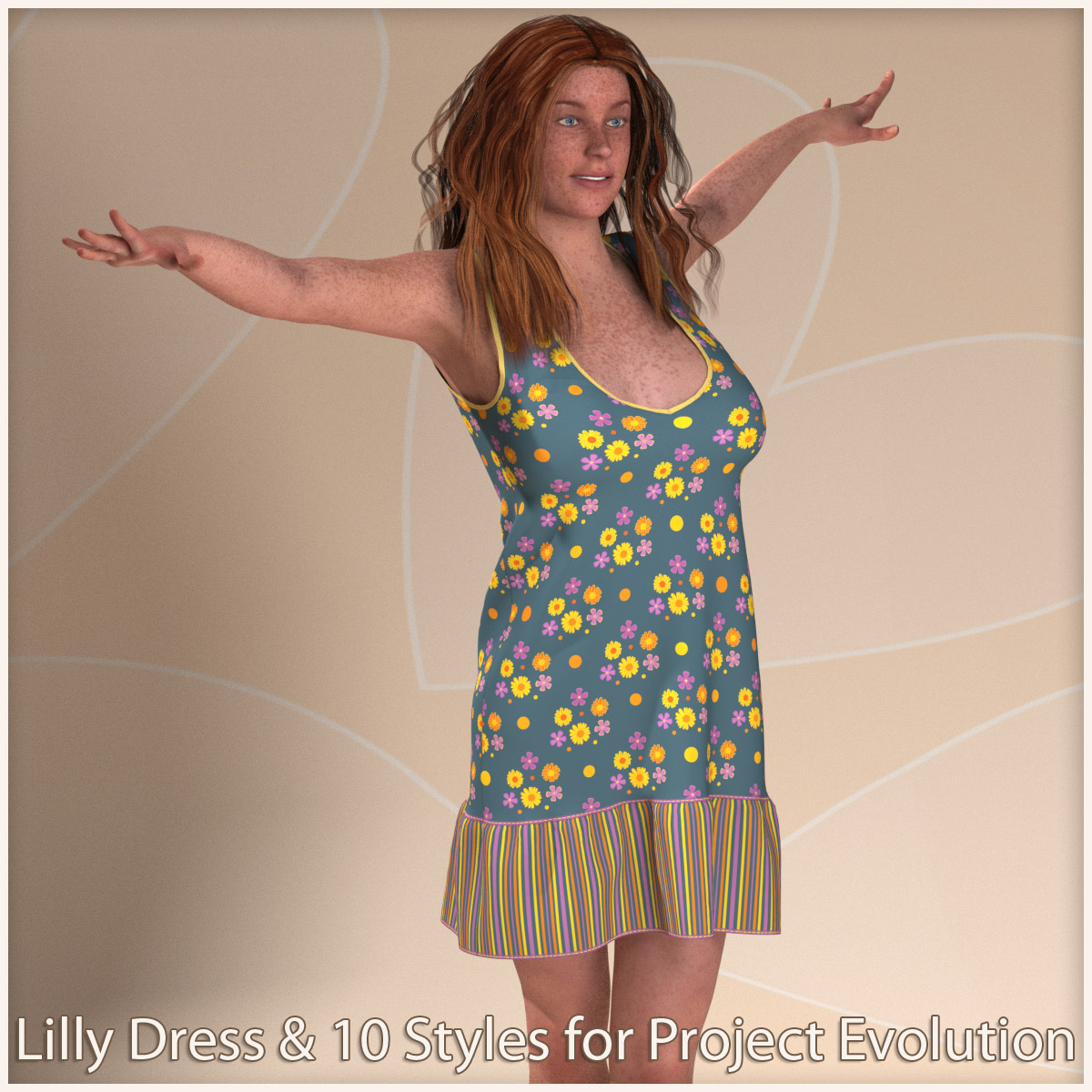 Lilly Dress for PE and Pauline - Poser by N/A
