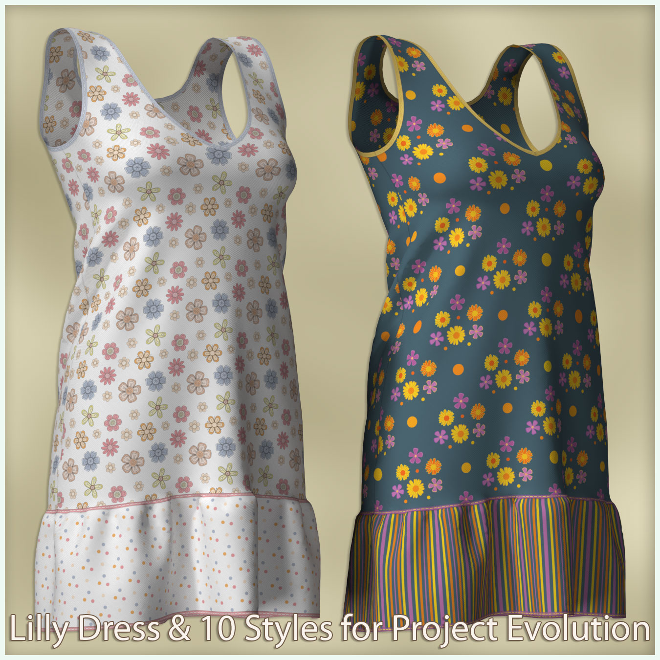 Lilly Dress for PE and Pauline - Poser by N/A