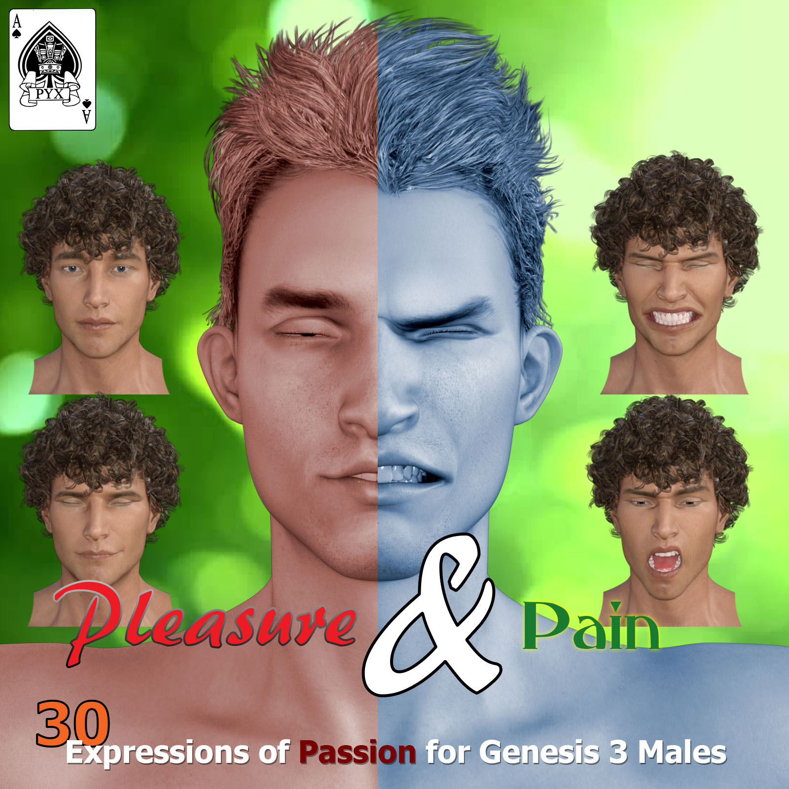 Pleasure and Pain - Expressions for Genesis 3 Male by N/A
