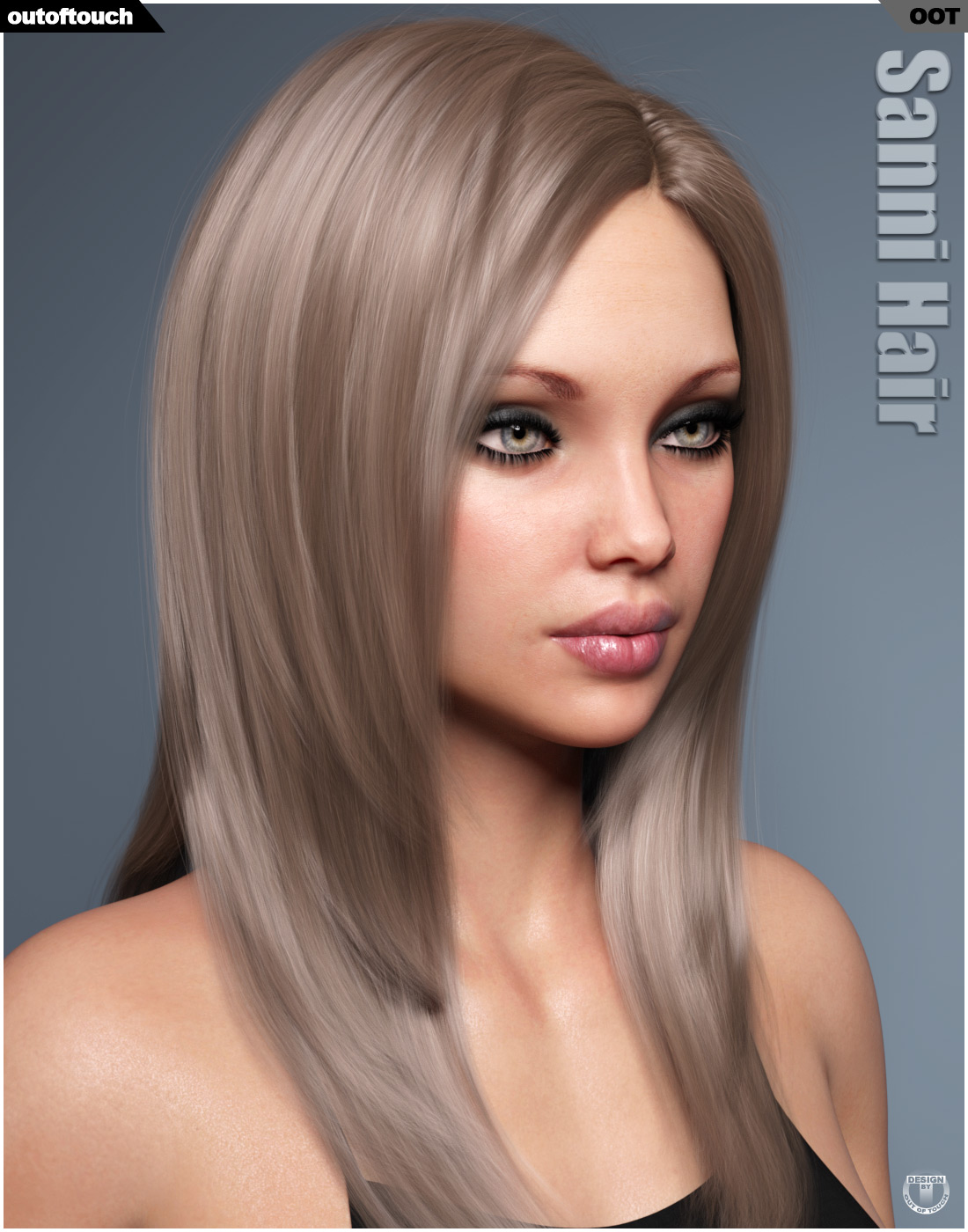 Sanni Hair for Genesis 3 and 8 Females by N/A