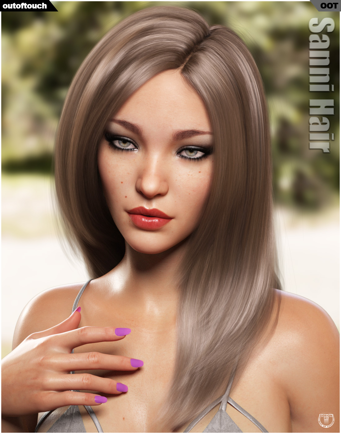 Sanni Hair for Genesis 3 and 8 Females by N/A