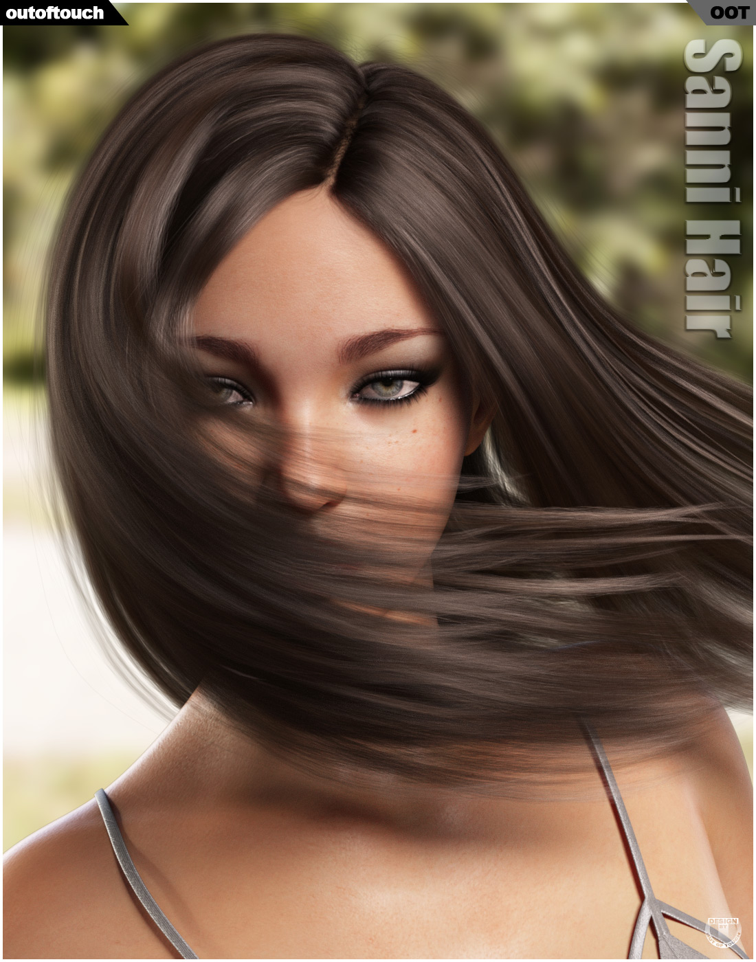 Sanni Hair for Genesis 3 and 8 Females by N/A