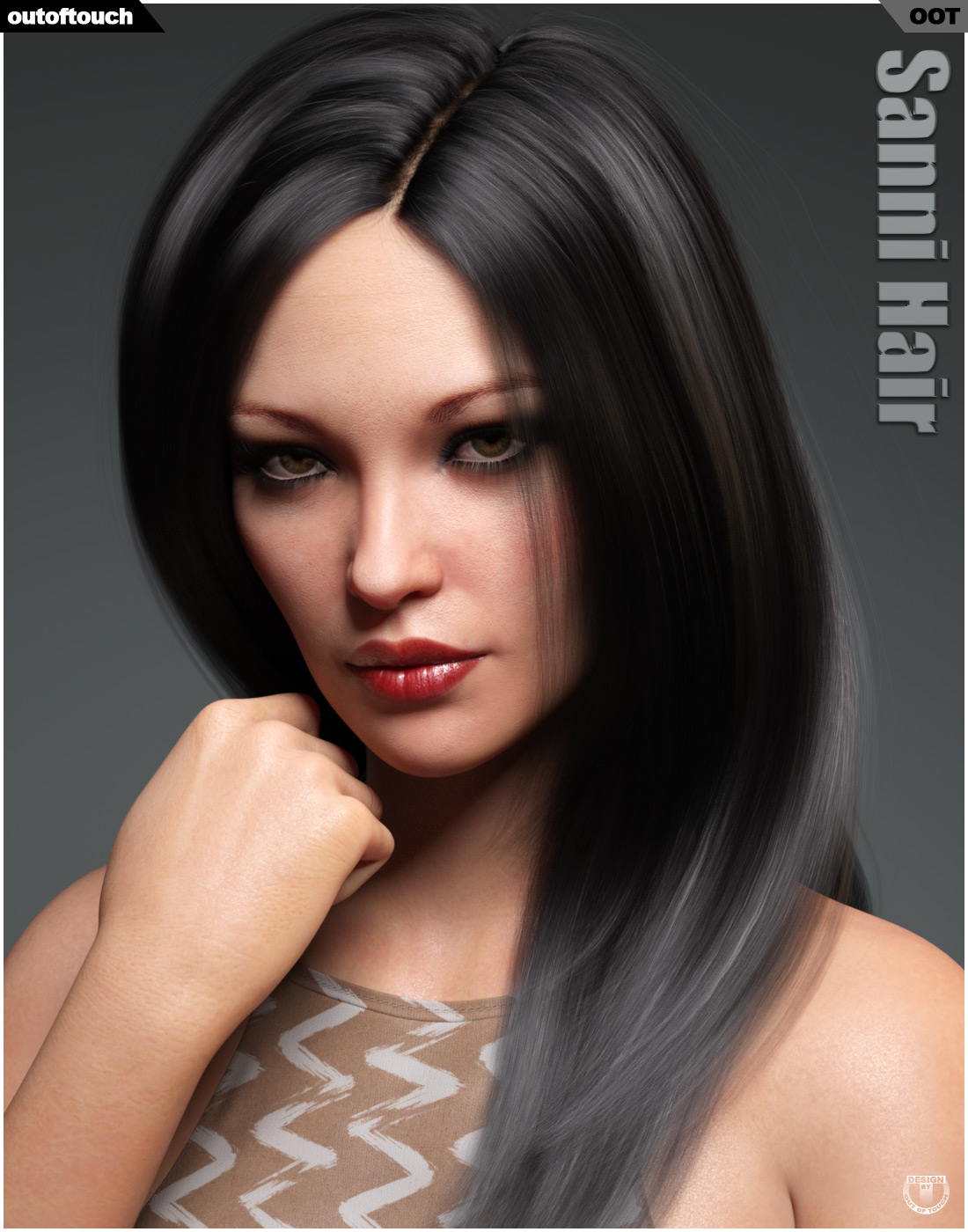 Sanni Hair for Genesis 3 and 8 Females by N/A