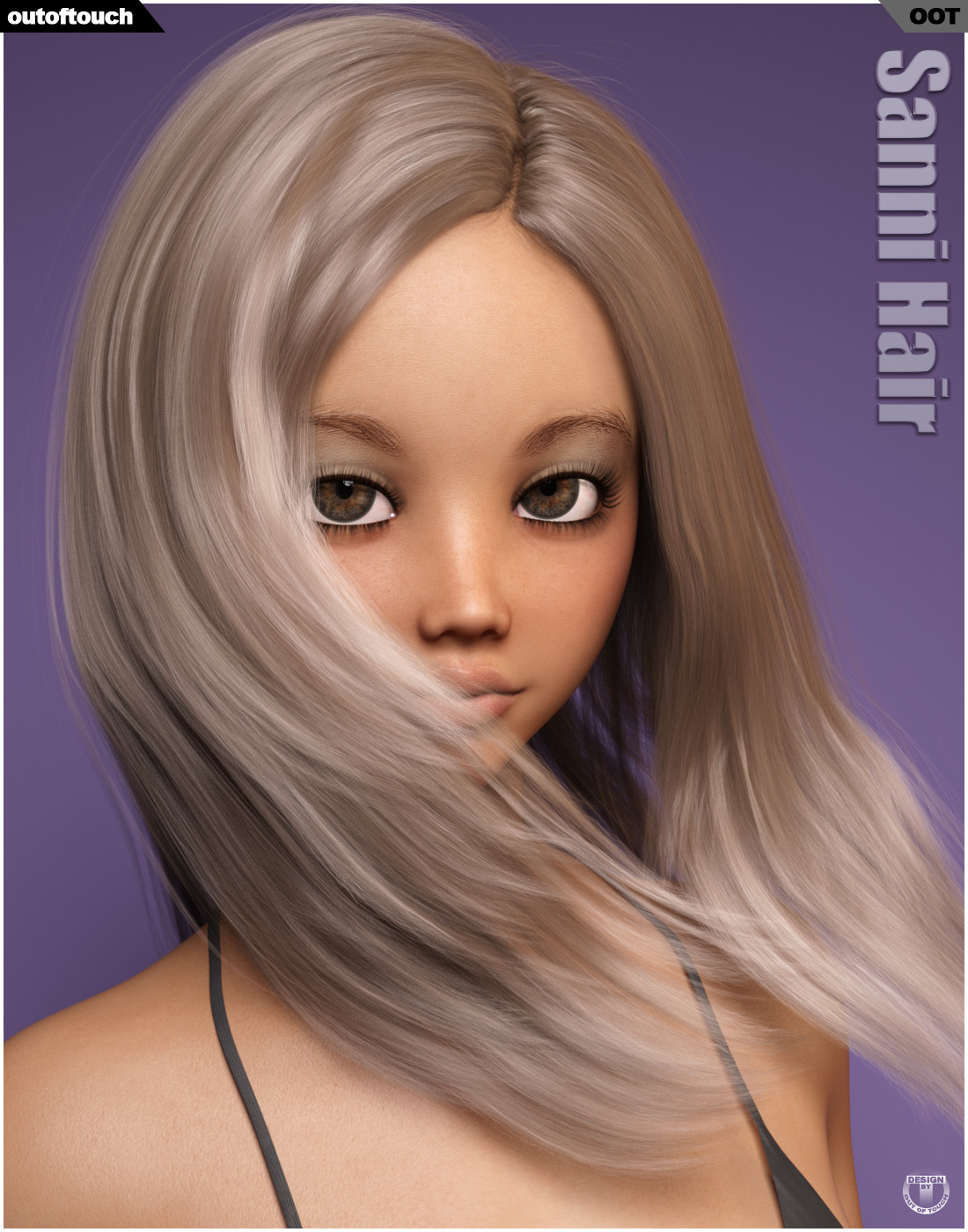 Sanni Hair for Genesis 3 and 8 Females by N/A
