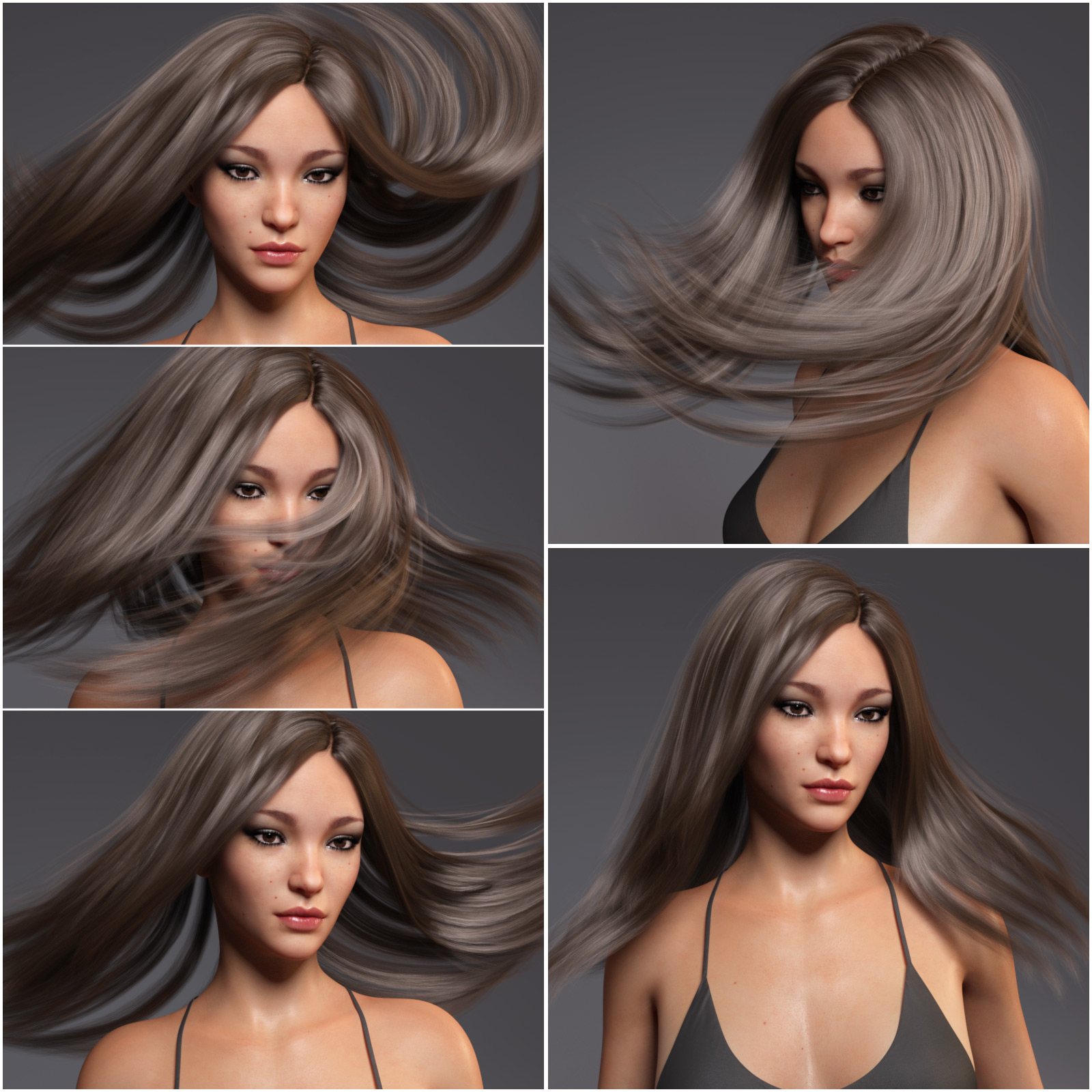 Sanni Hair for Genesis 3 and 8 Females by N/A