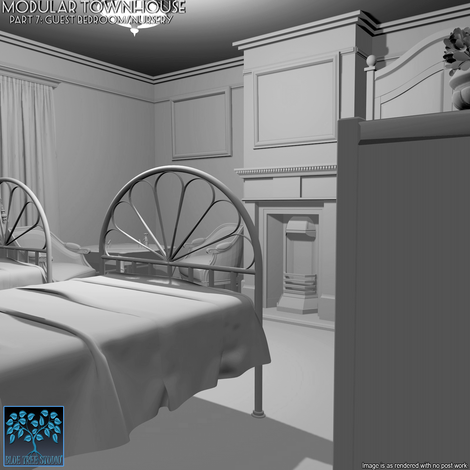 Modular Townhouse 7: Guest Bedroom and Nursery for Poser by N/A