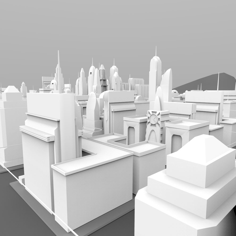 City Skyline - 3ds, obj - Extended License by N/A