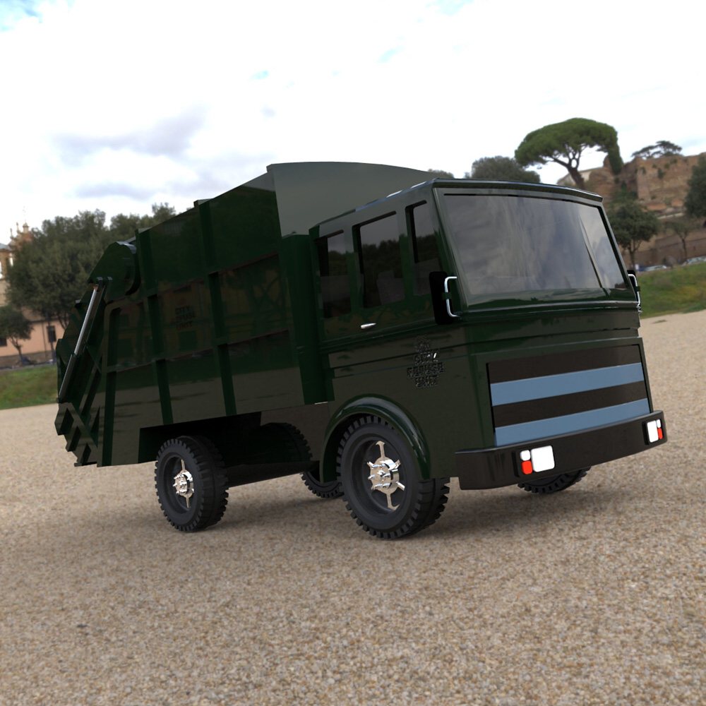Garbage Truck 1 - 3ds/ obj - Extended License by N/A