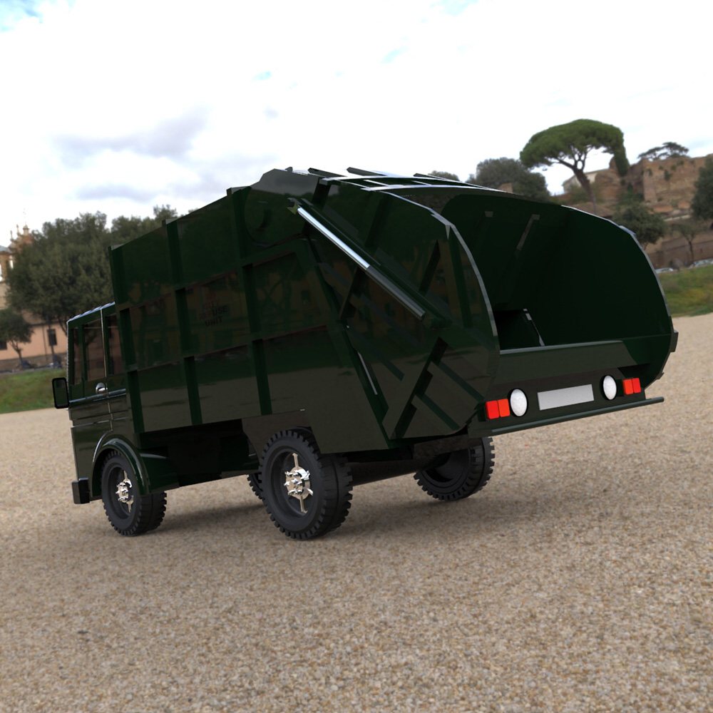 Garbage Truck 1 - 3ds/ obj - Extended License by N/A
