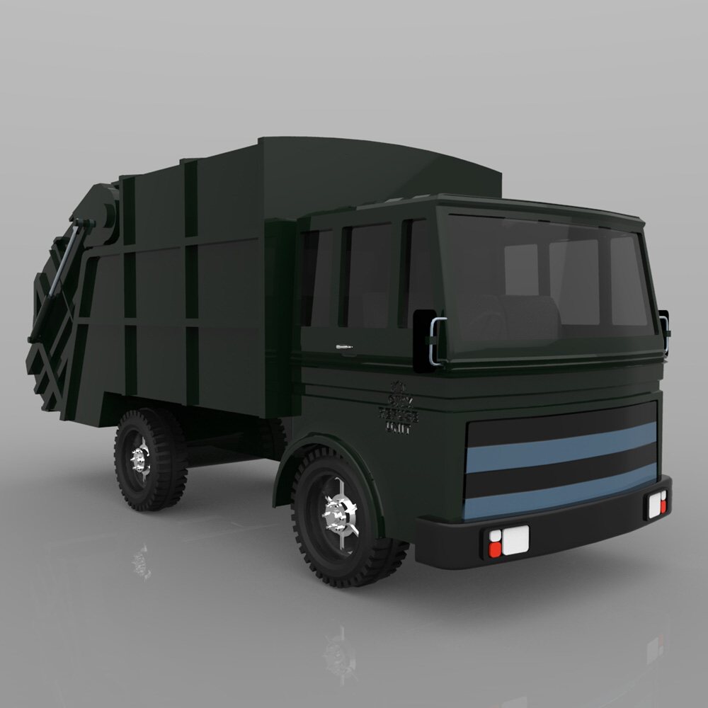 Garbage Truck 1 - 3ds/ obj - Extended License by N/A