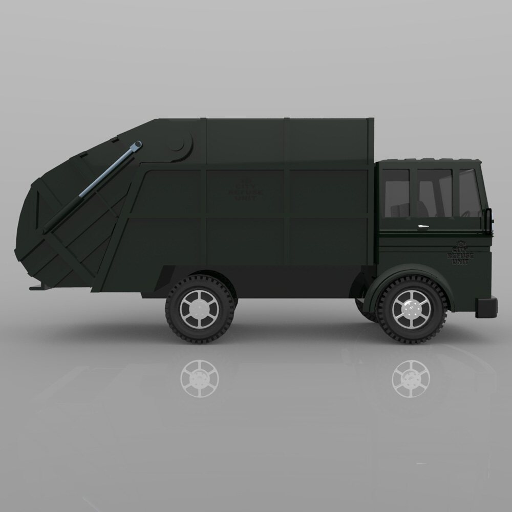 Garbage Truck 1 - 3ds/ obj - Extended License by N/A
