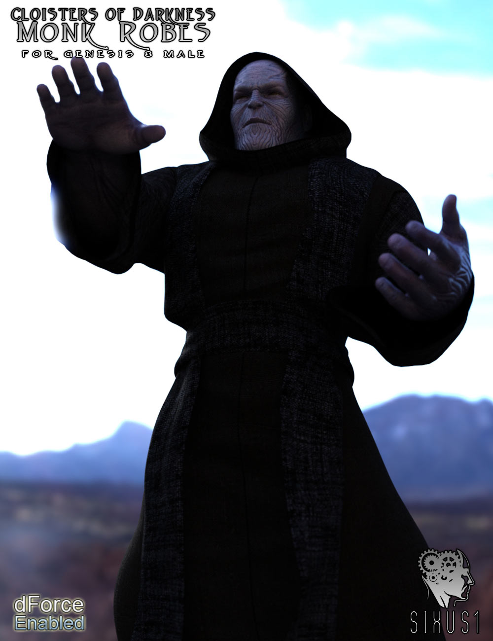 Cloisters of Darkness: Monk Robes for Genesis 8 Male by N/A