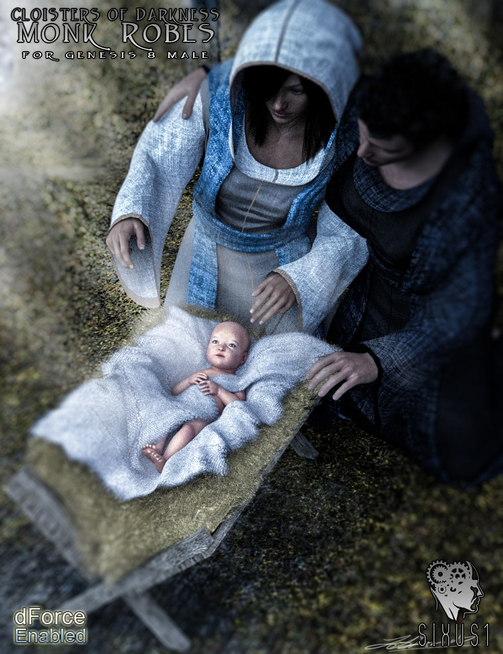 Cloisters of Darkness: Monk Robes for Genesis 8 Male by N/A