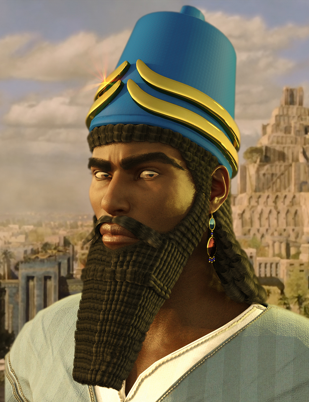 Assyrian Headdress for Genesis 8 Males by N/A