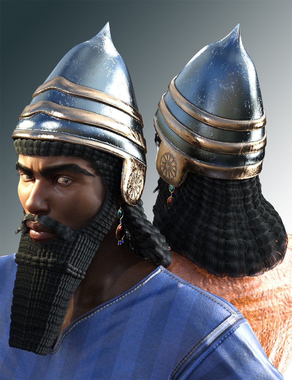 Assyrian Headdress for Genesis 8 Males by N/A