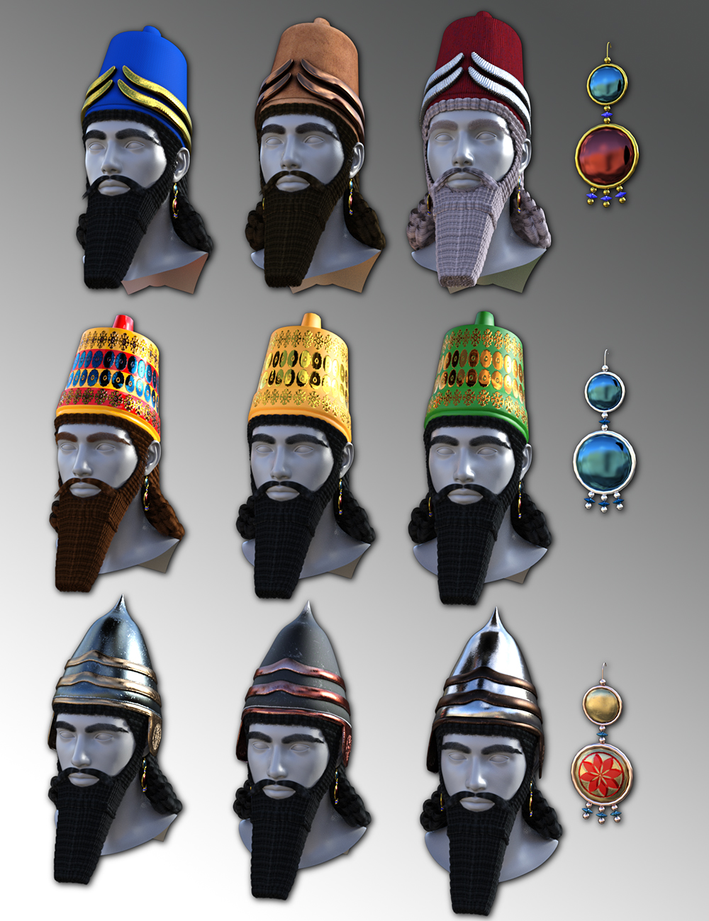 Assyrian Headdress for Genesis 8 Males by N/A