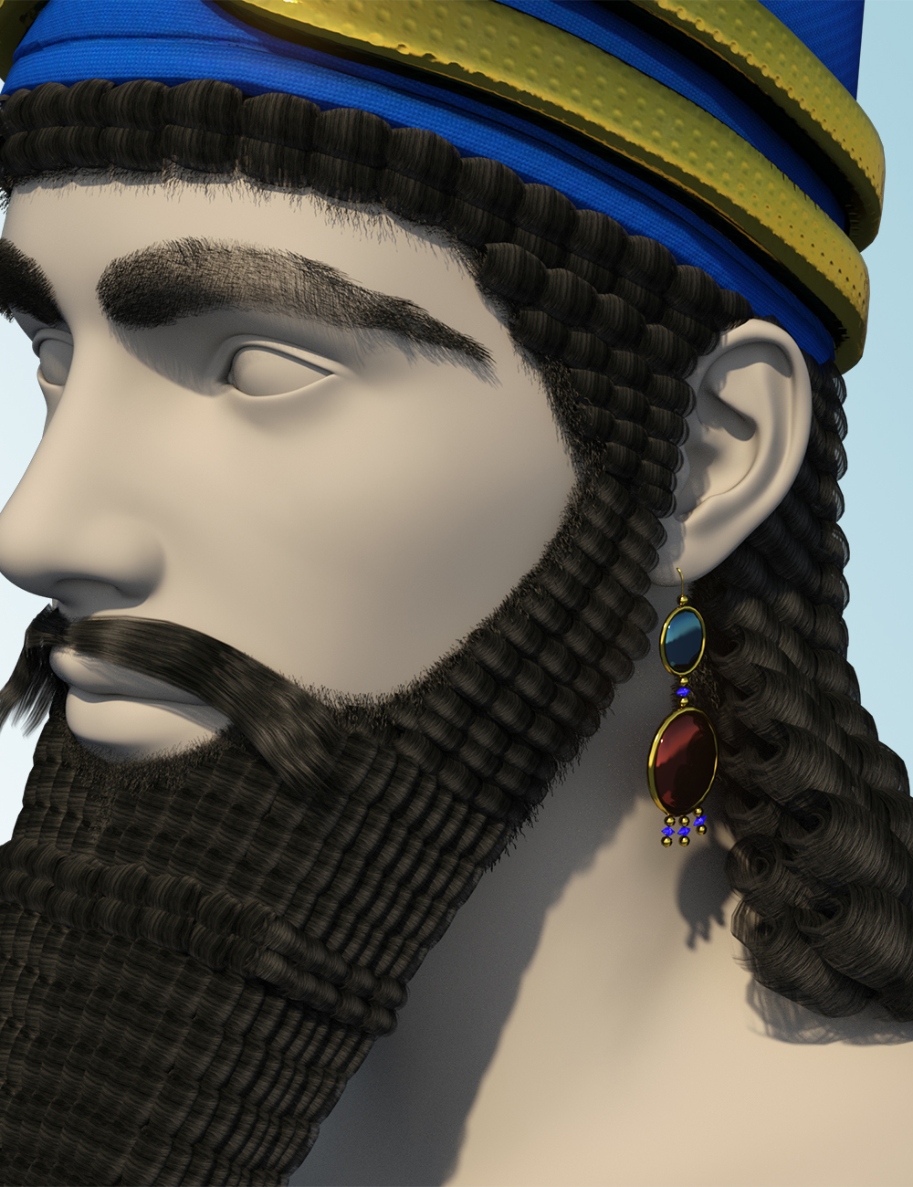 Assyrian Headdress for Genesis 8 Males by N/A