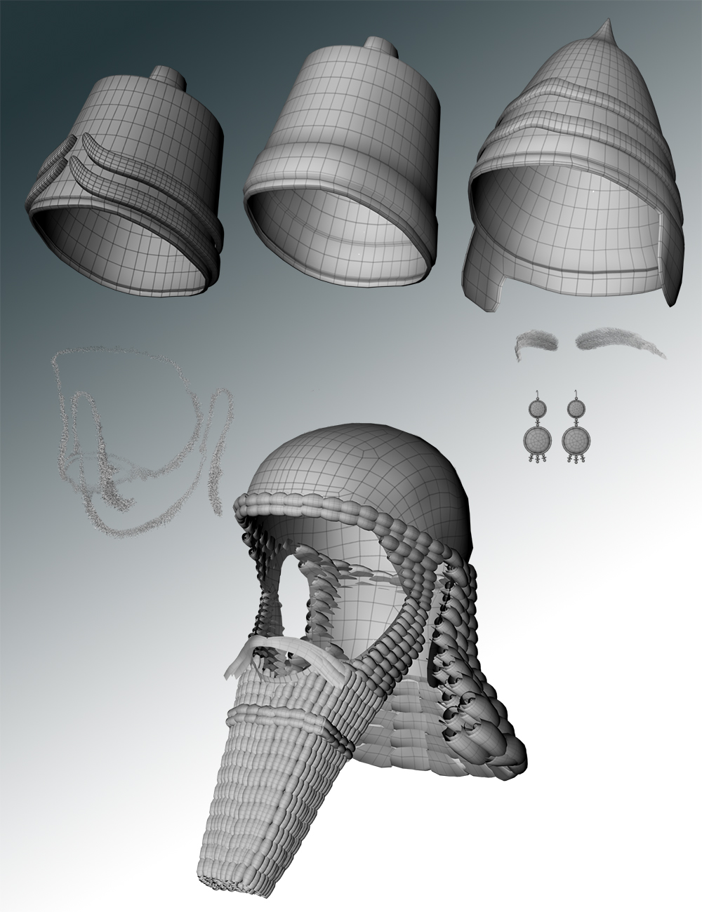 Assyrian Headdress for Genesis 8 Males by N/A