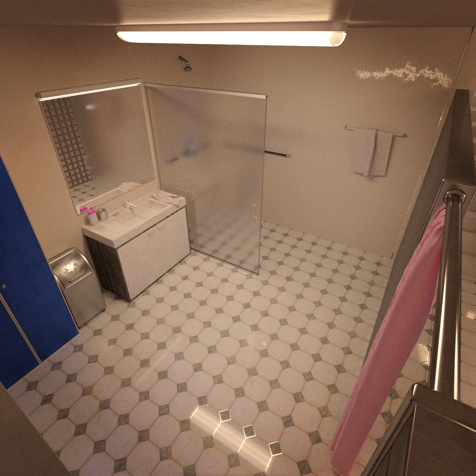Unisex Shower & Locker with G3F & G3M Poses by N/A