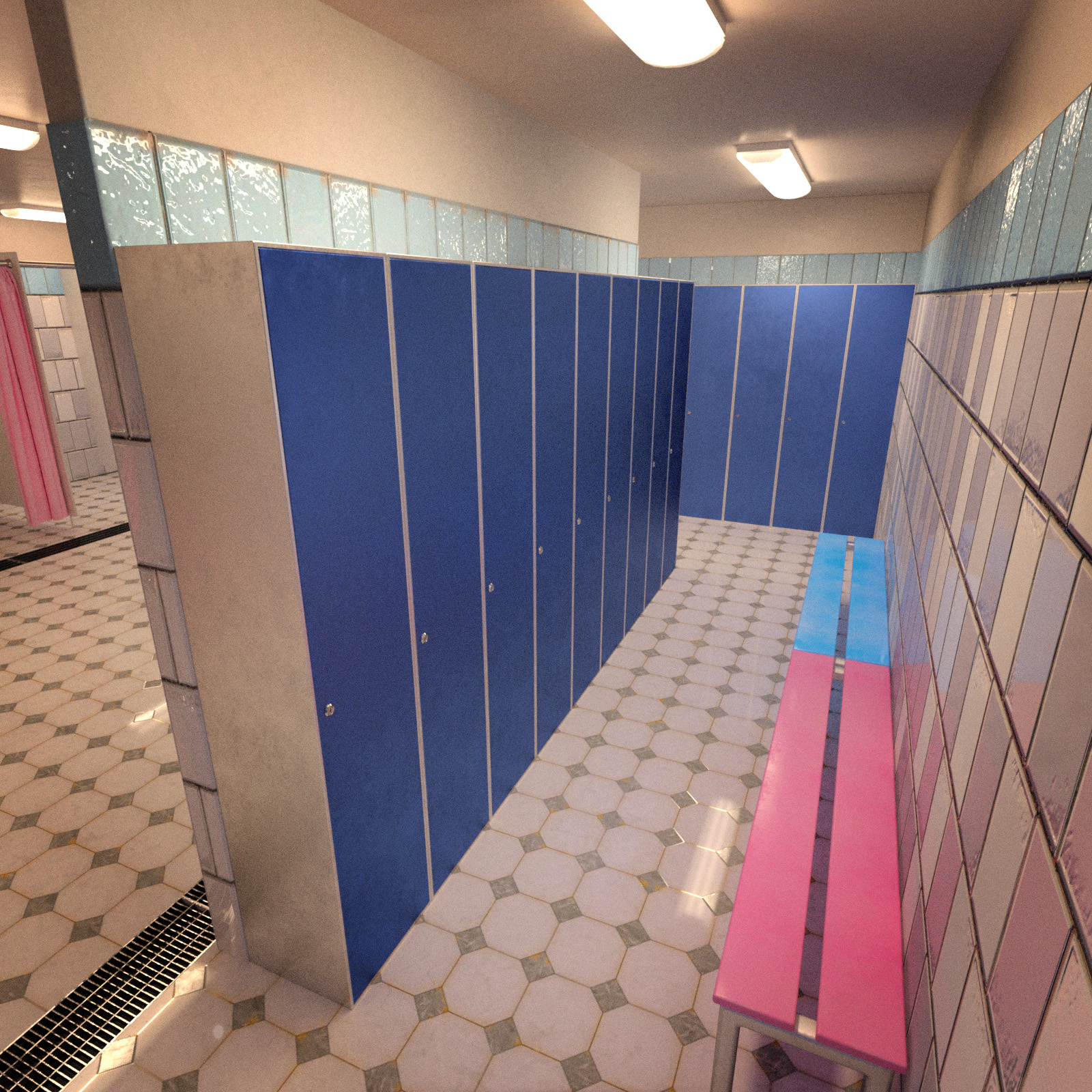 Unisex Shower & Locker with G3F & G3M Poses by N/A