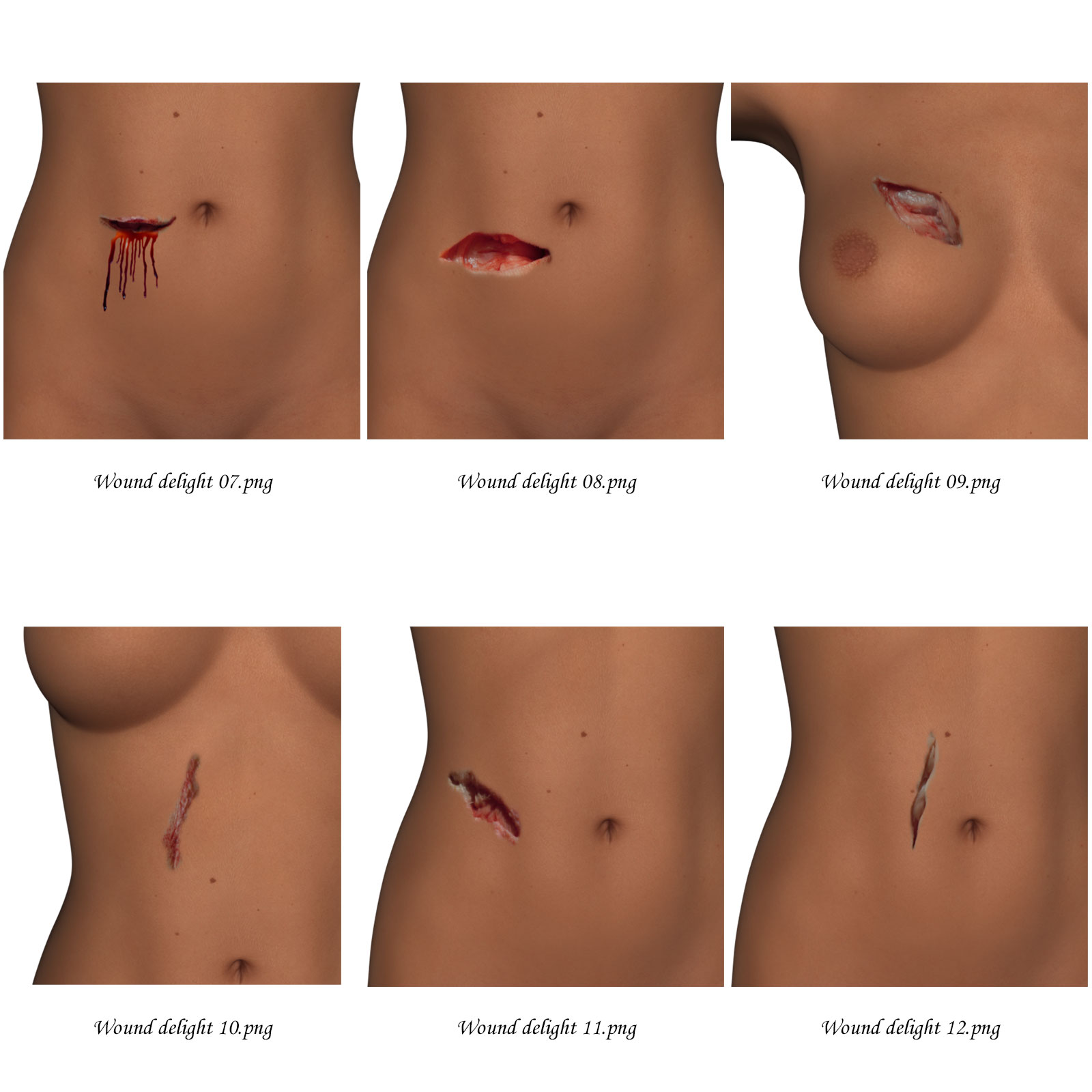 Battle Wound Creator Chest 3delight Version for G3F by N/A