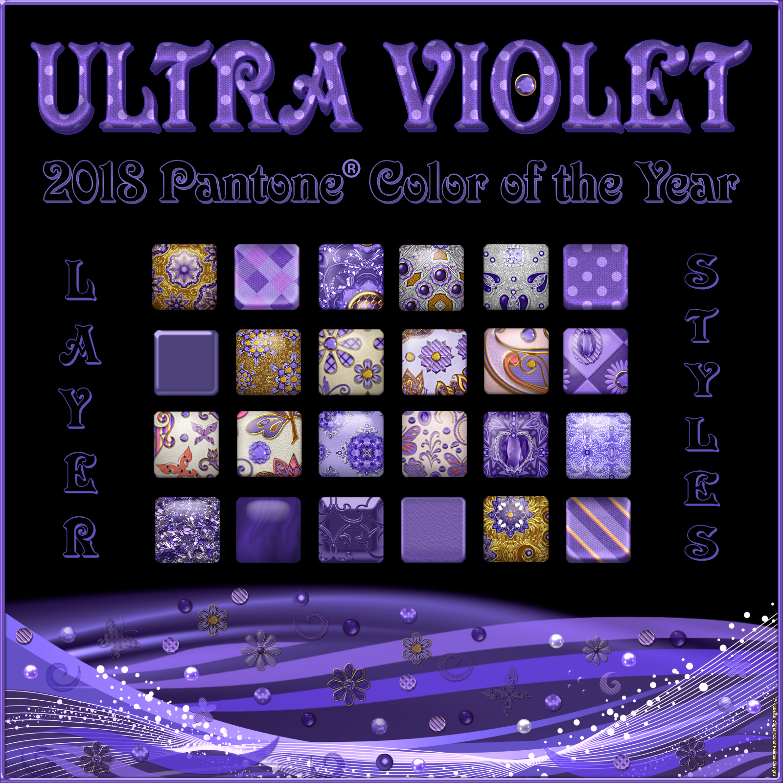 2018 Pantone Color of the Year ULTRA VIOLET PS Layer Styles by N/A