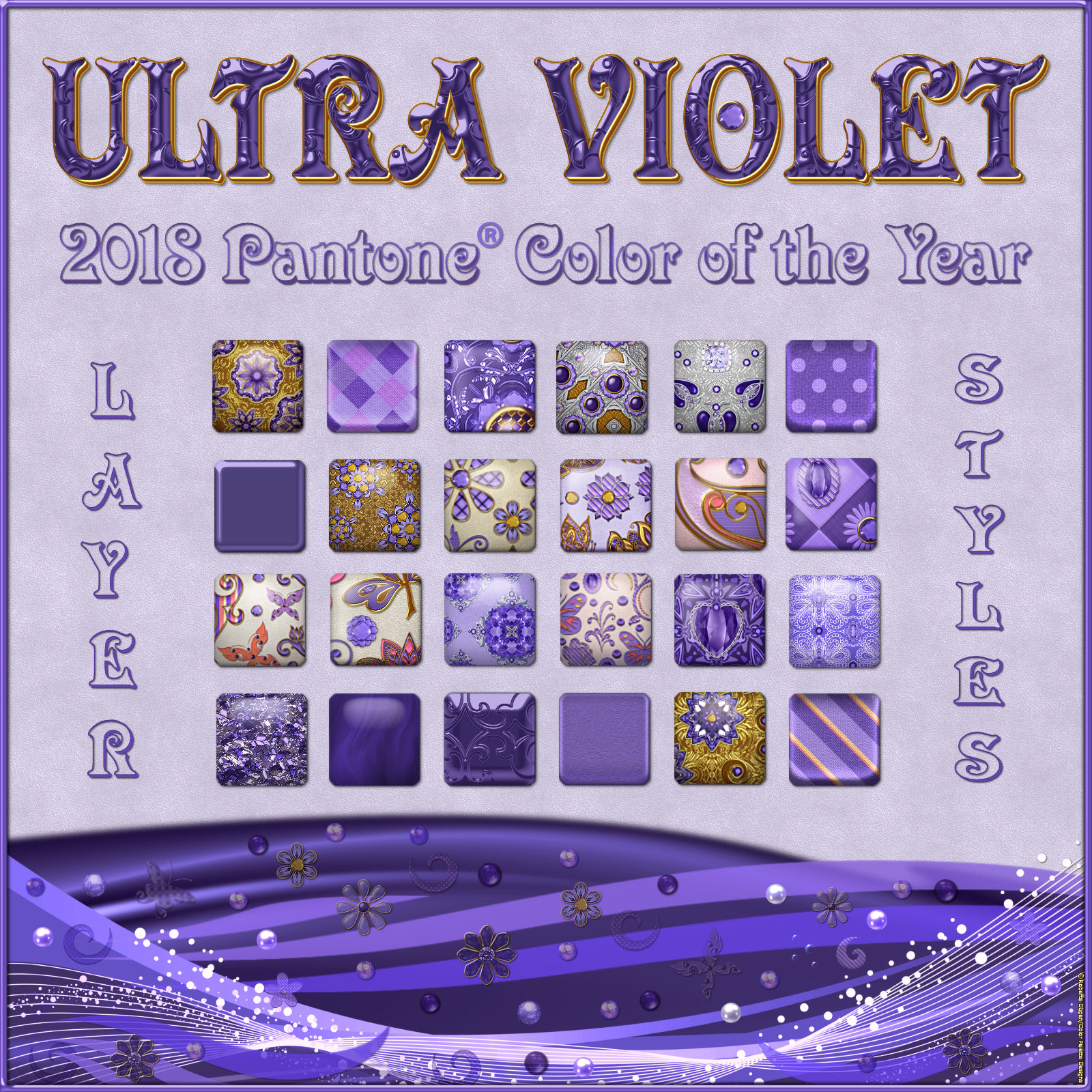 2018 Pantone Color of the Year ULTRA VIOLET PS Layer Styles by N/A