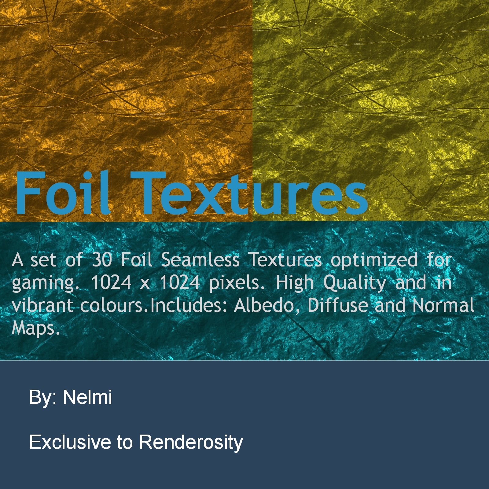 30 Aluminum Foil Seamless Textures by N/A