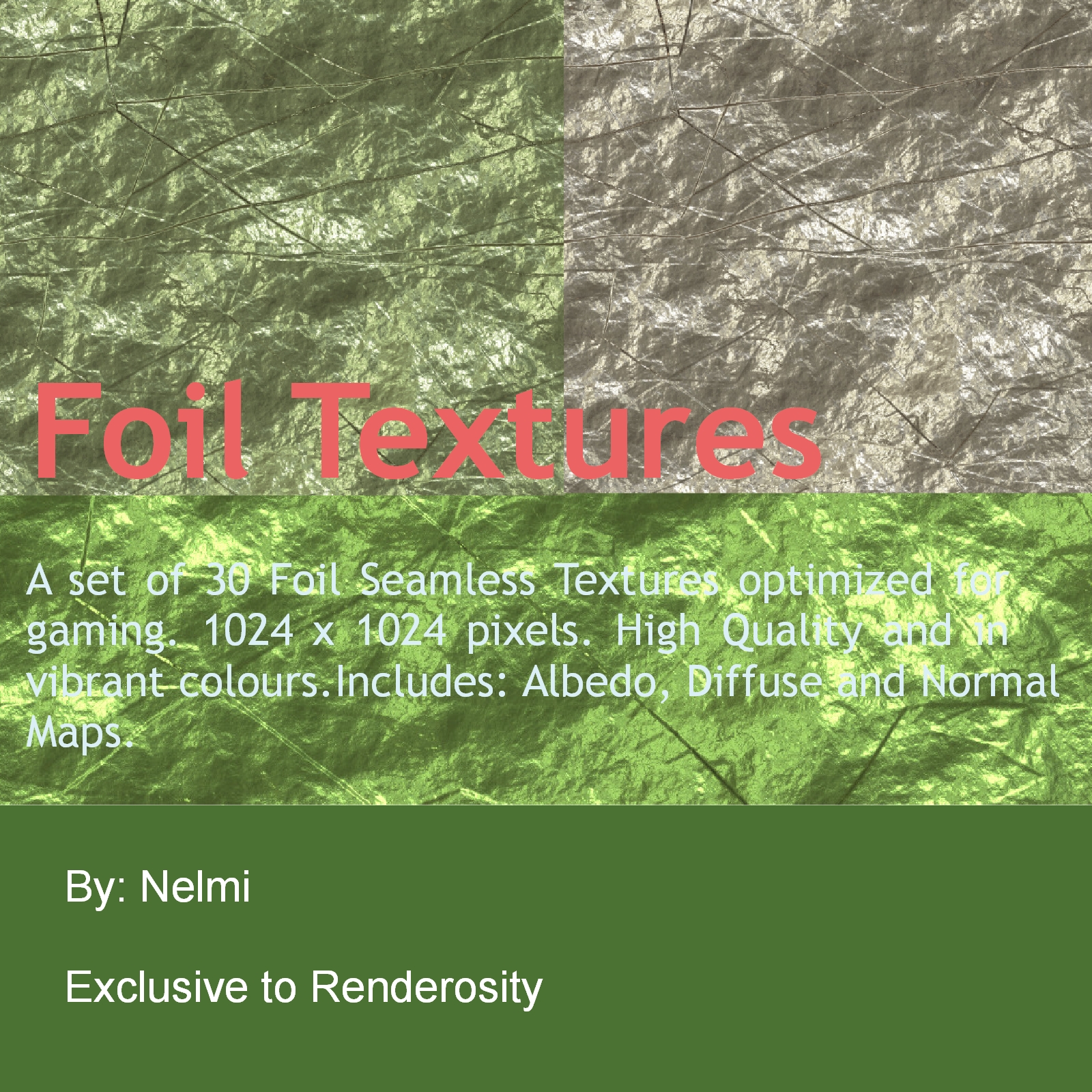 30 Aluminum Foil Seamless Textures by N/A