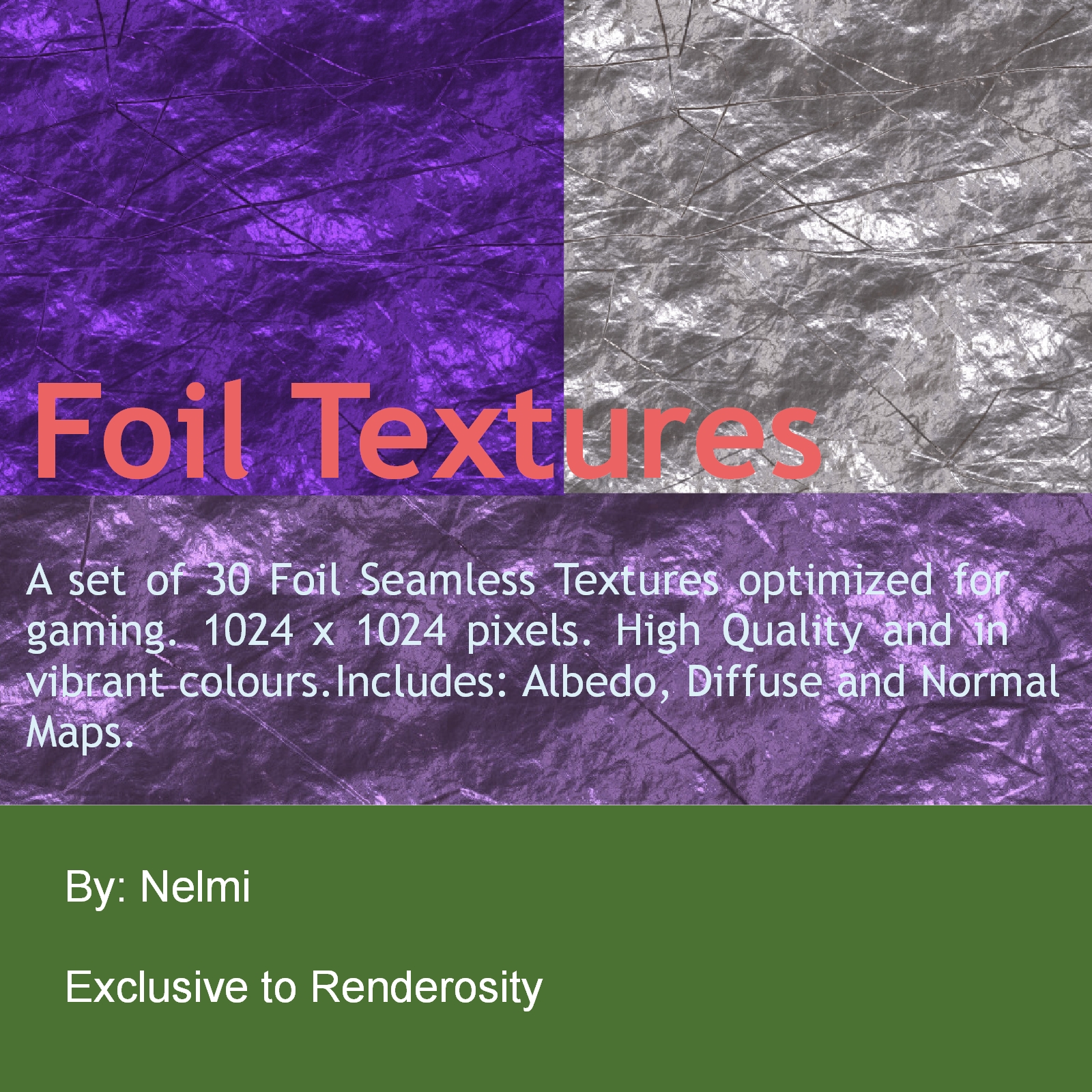30 Aluminum Foil Seamless Textures by N/A