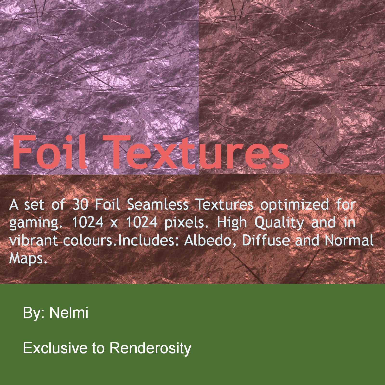 30 Aluminum Foil Seamless Textures by N/A