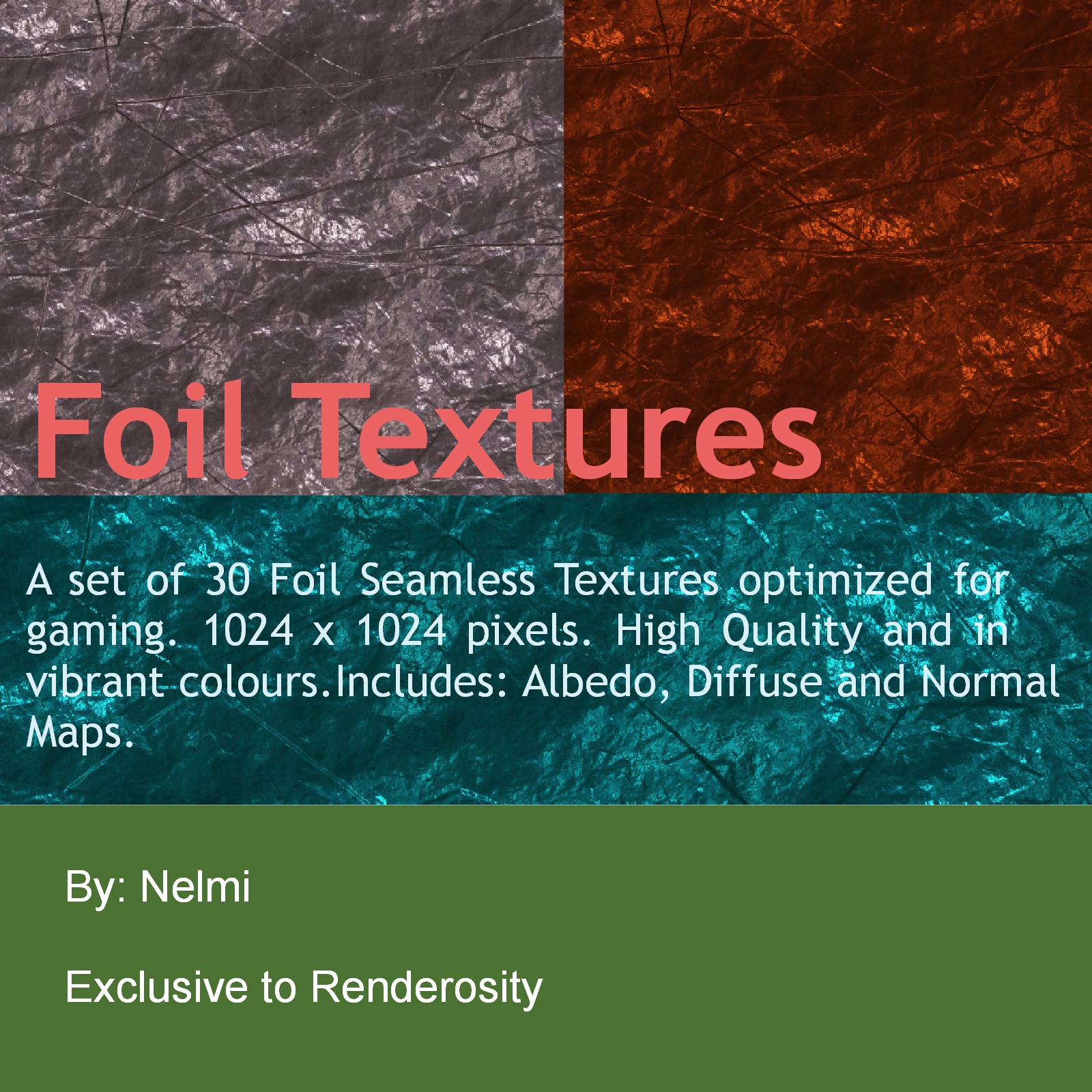 30 Aluminum Foil Seamless Textures by N/A