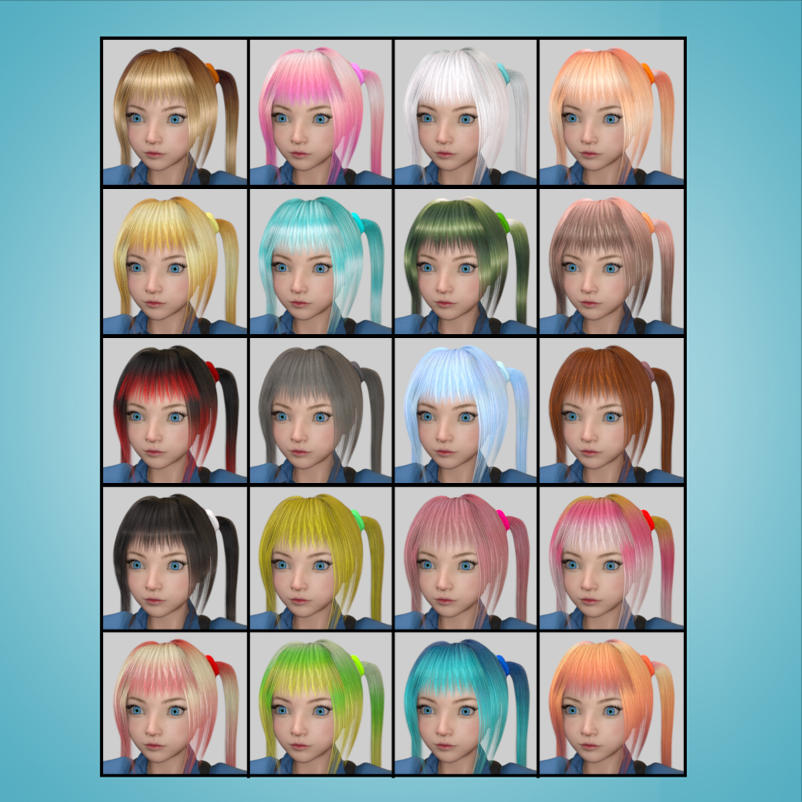 Fantasy Anime Haircut 4 _Yoko Hair_ for G3F G8F by N/A