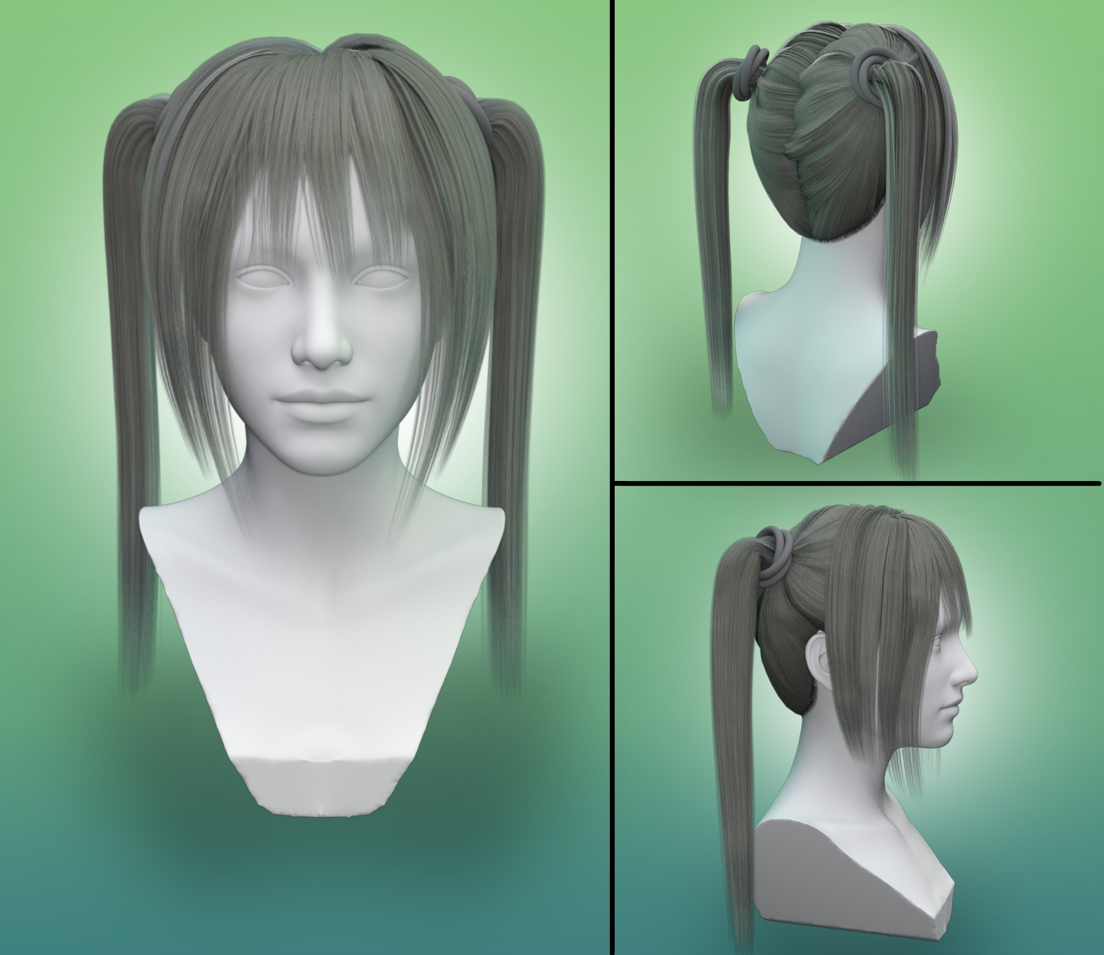 Fantasy Anime Haircut 4 _Yoko Hair_ for G3F G8F by N/A