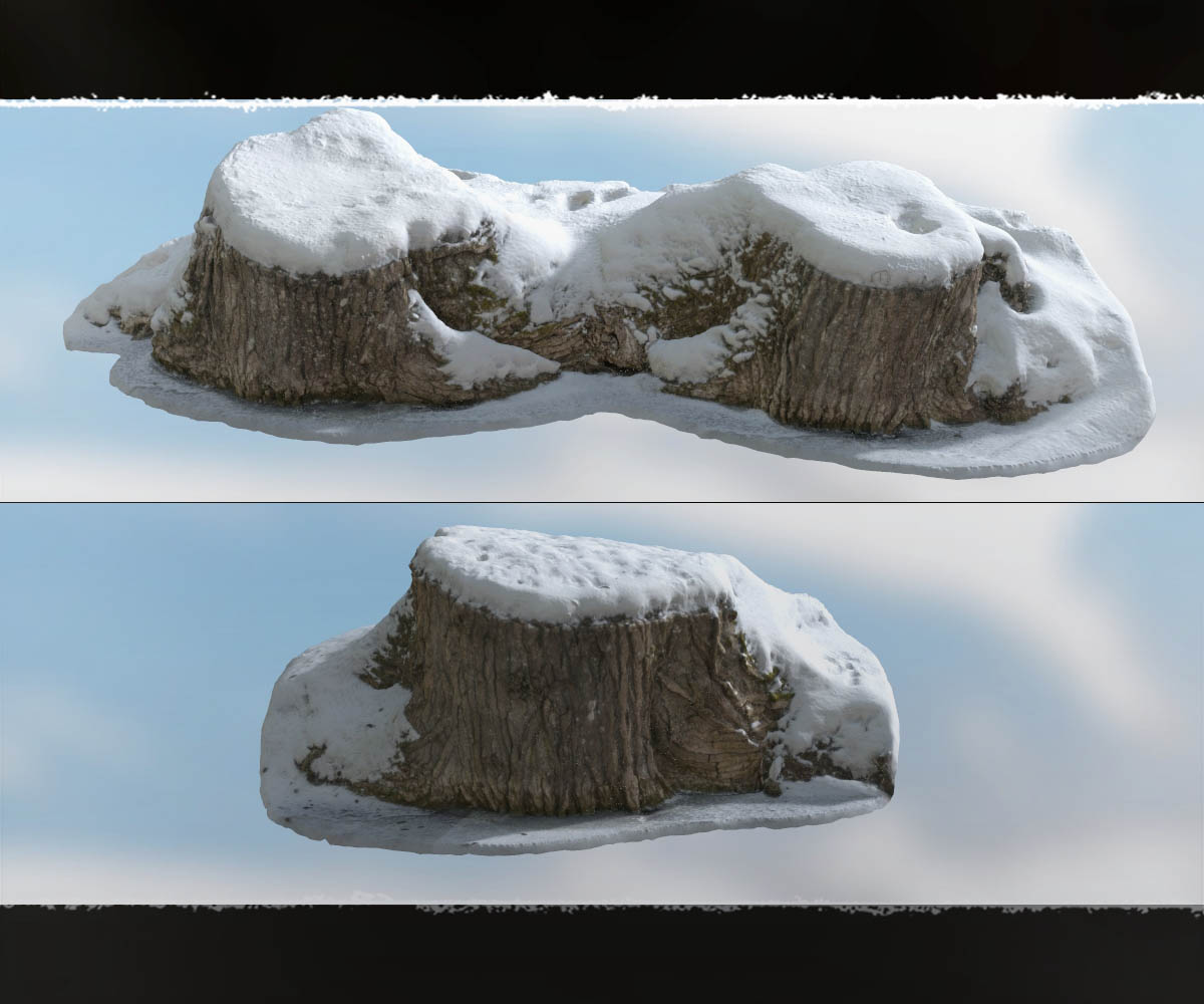 3D Scenery: Frozen Riverbank Fence by N/A