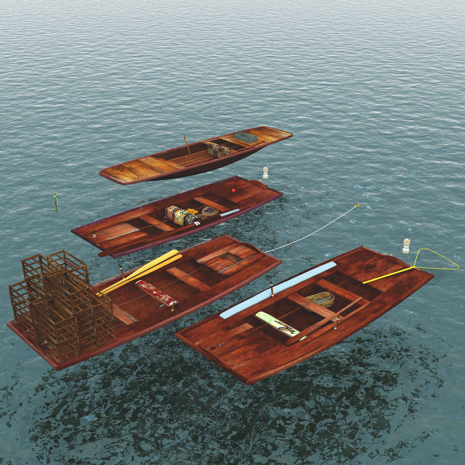 Chinese River Boats For Vue by N/A
