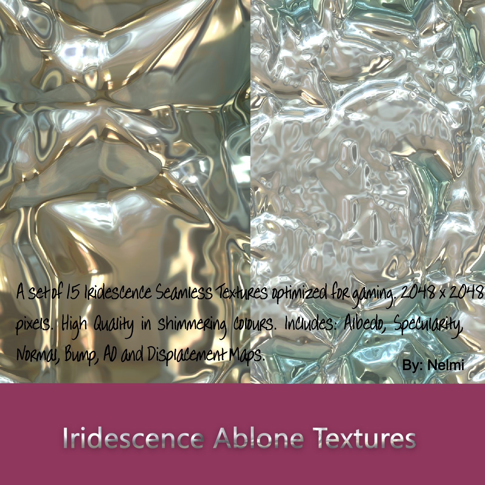 Iridescence Abalone Seamless Textures with Texture Maps - MR by N/A