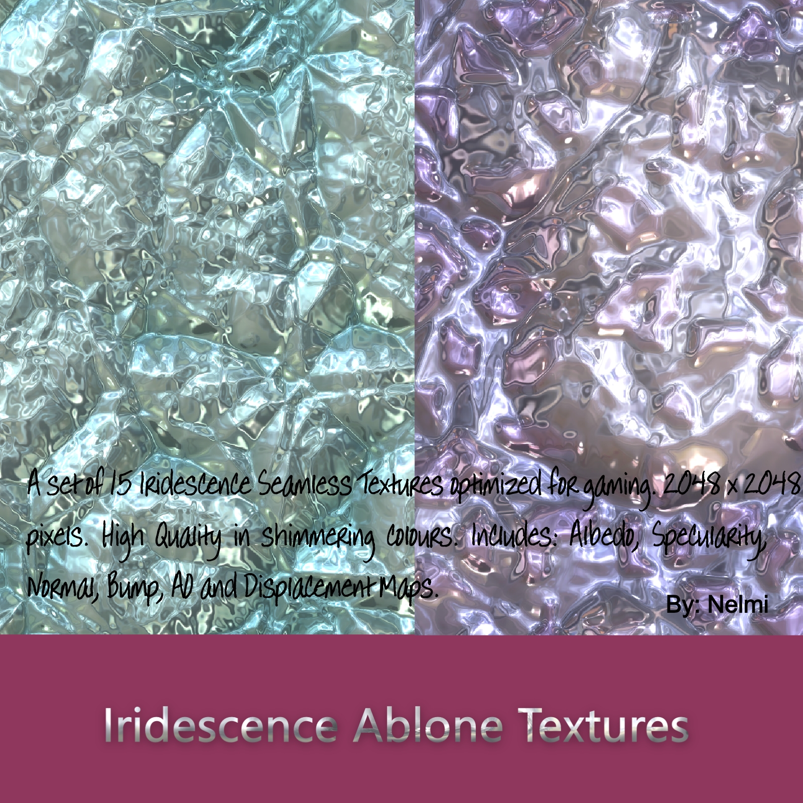 Iridescence Abalone Seamless Textures with Texture Maps - MR by N/A