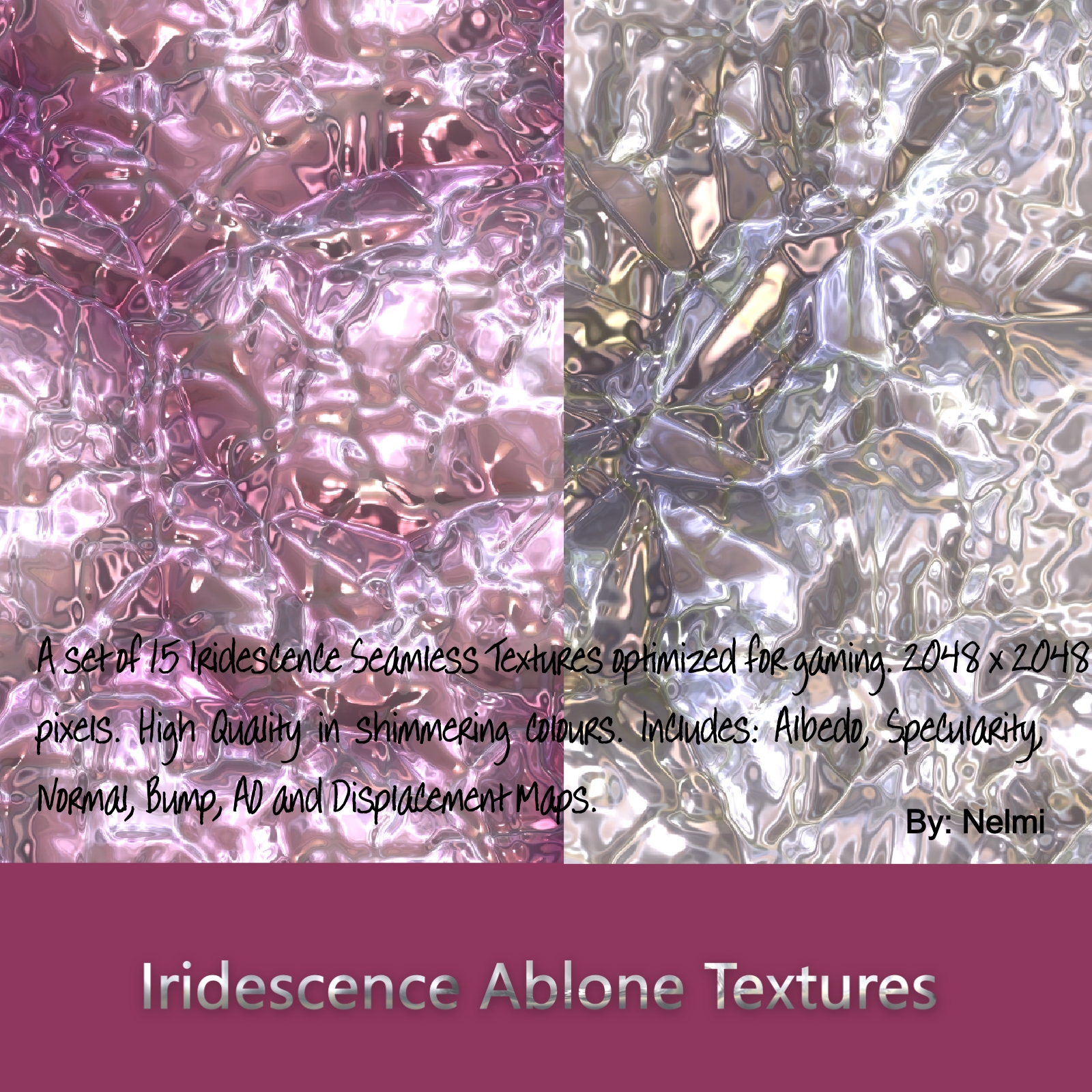 Iridescence Abalone Seamless Textures with Texture Maps - MR by N/A