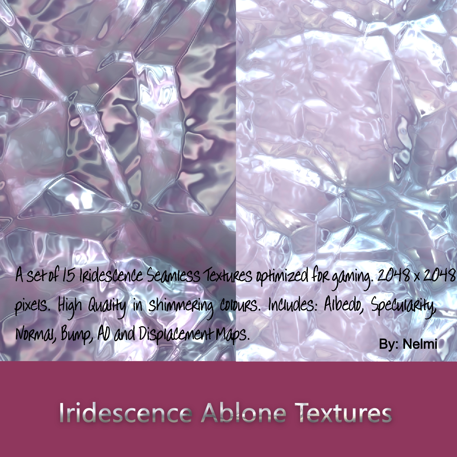 Iridescence Abalone Seamless Textures with Texture Maps - MR by N/A