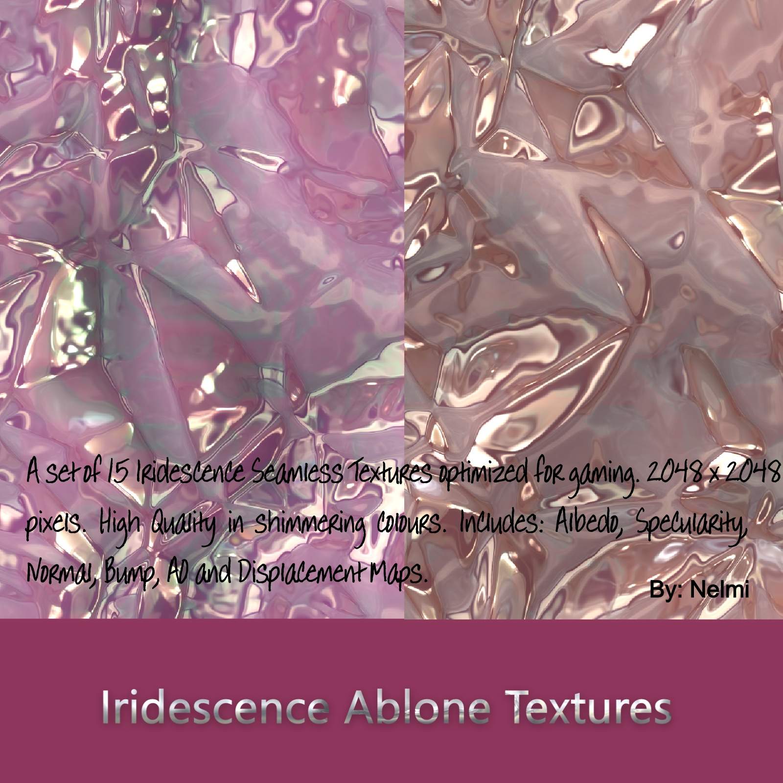 Iridescence Abalone Seamless Textures with Texture Maps - MR by N/A