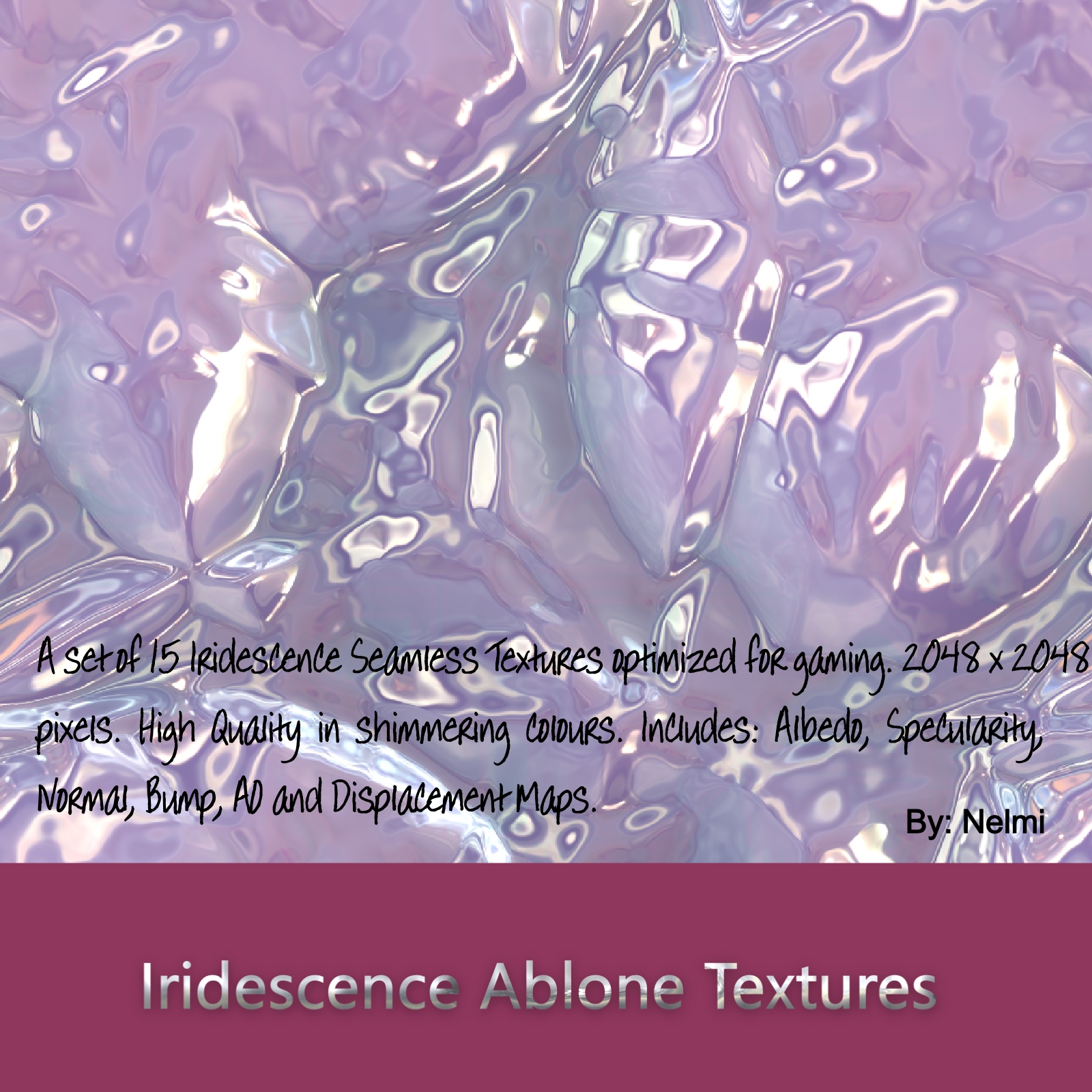 Iridescence Abalone Seamless Textures with Texture Maps - MR by N/A