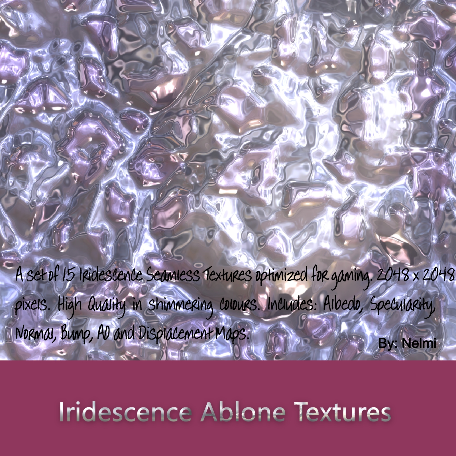 Iridescence Abalone Seamless Textures with Texture Maps - MR by N/A