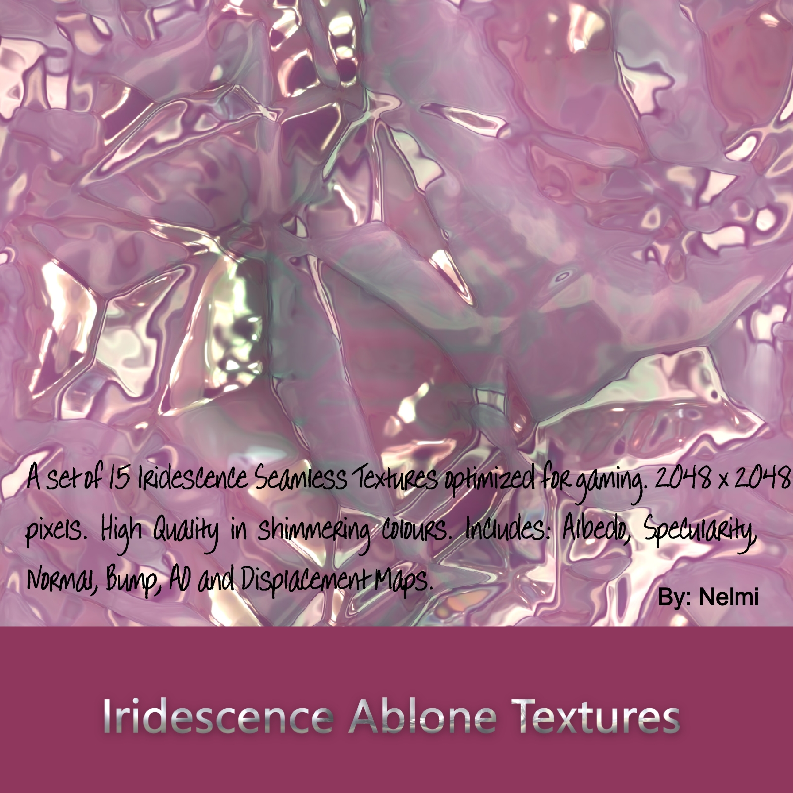 Iridescence Abalone Seamless Textures with Texture Maps - MR by N/A
