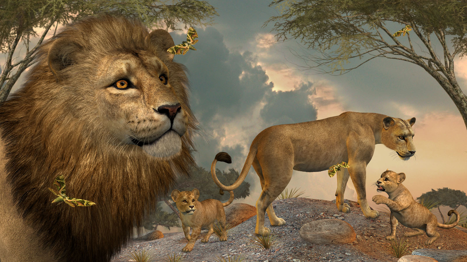 HiveWire Lion Family by N/A