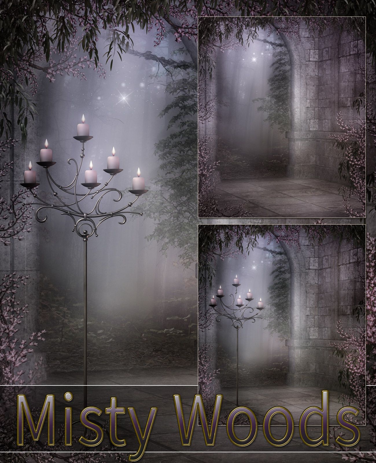 Misty Woods Backgrounds by N/A