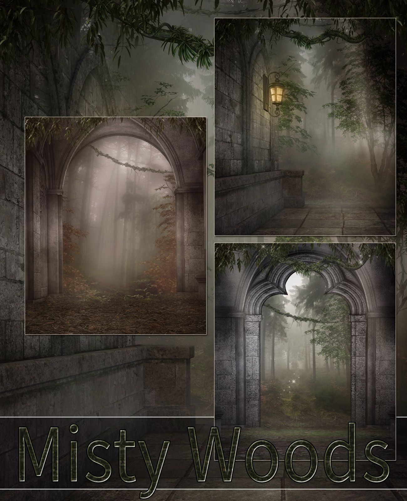 Misty Woods Backgrounds by N/A